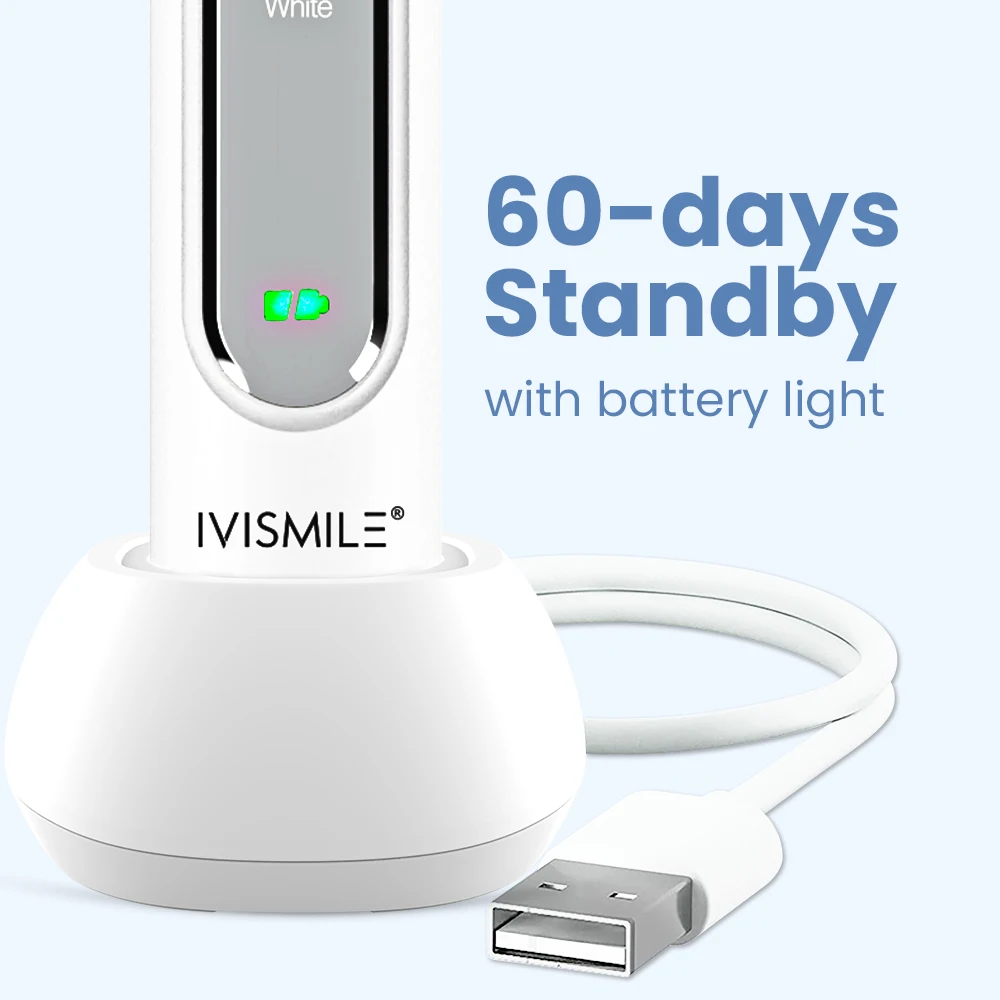 Custom Logo Waterproof Ultrasonic Blue Light Electronic LED Toothbrush with Charging Stand