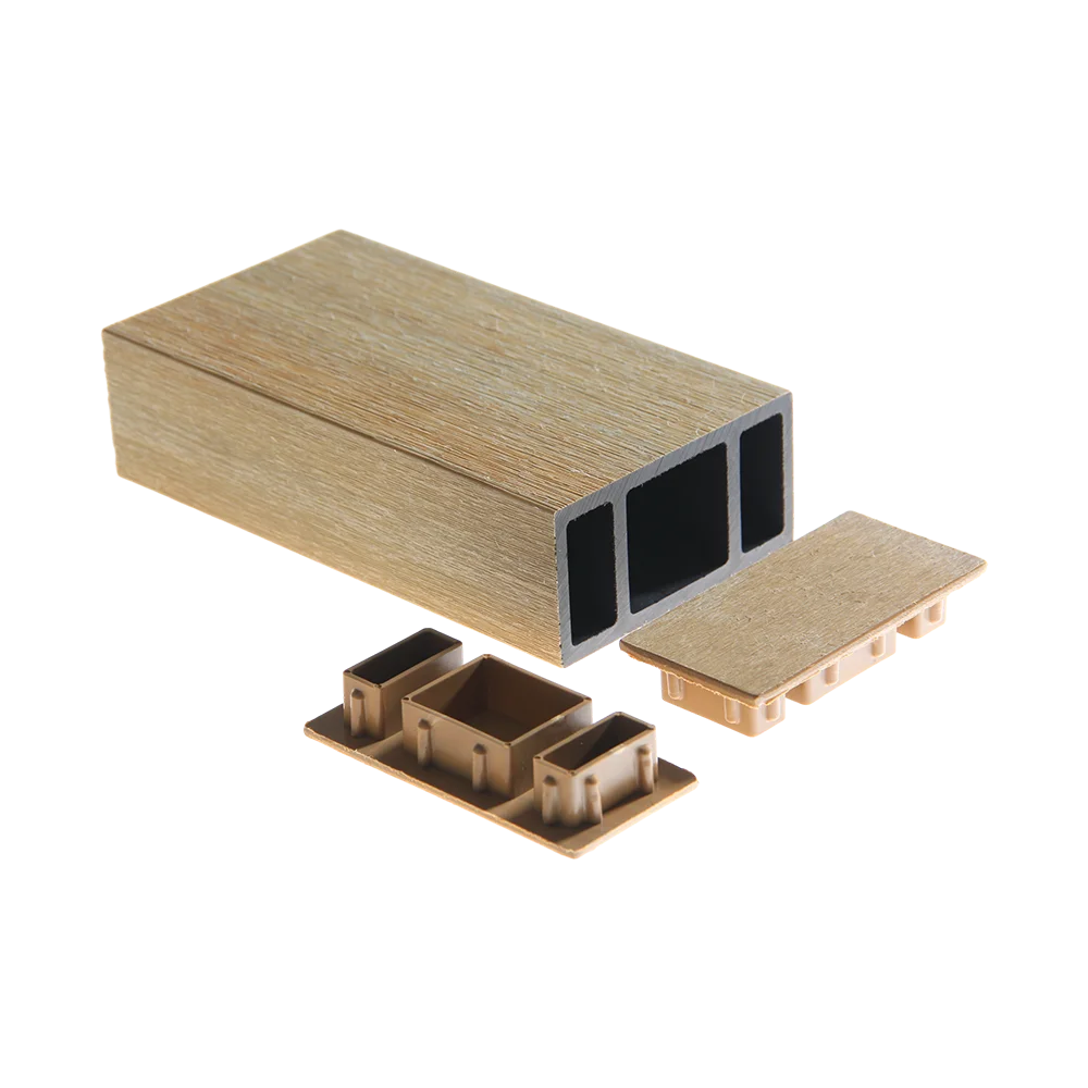 Fuju Capped composite Wall cladding  Wood Grain outdoor wpc timber tube partition