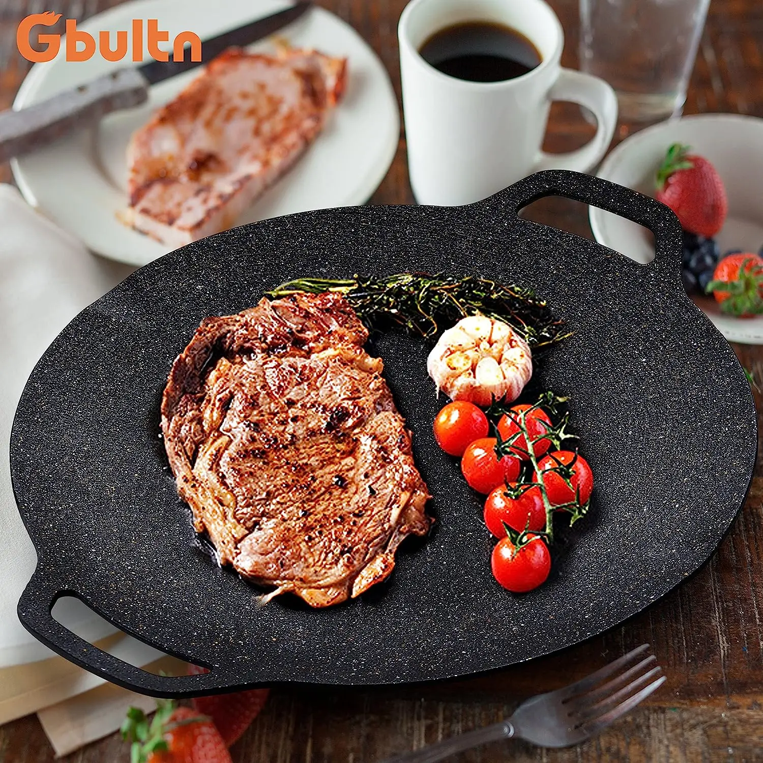 BBQ Grill Non-stick Grill Circular, Medical stone Coating stovetops and Induction Compatible
