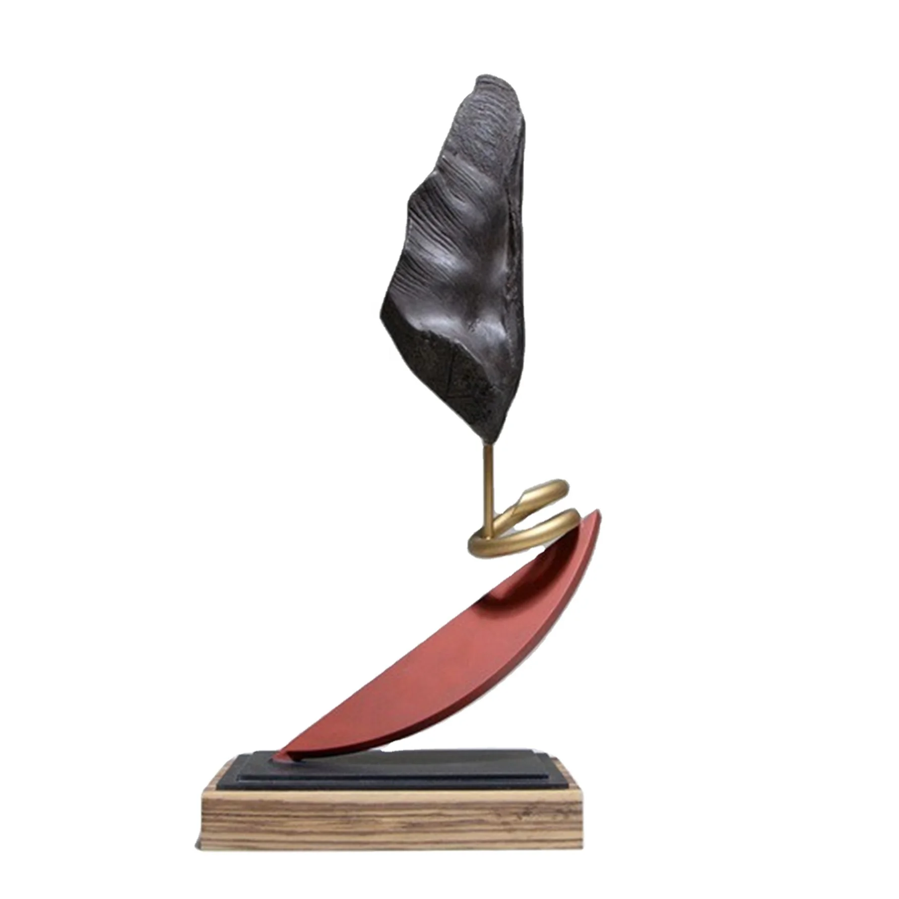 Creative handmade brass abstract resin and Metal Iron Mixed Decorative sculpture for Wedding Party