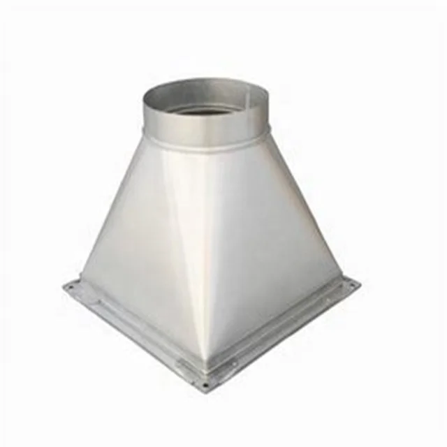 Square to round pipe fitting HVAC system galvanized steel duct fitting air duct