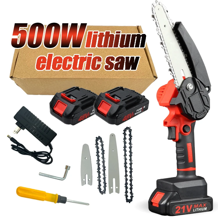 20V Handheld 6Inch Cordless Electric Mini Chain Saw For Wood Cutting