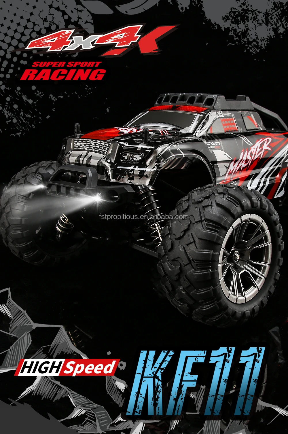 KF11 RC Cars 1:16 Scale 33KM/H High Speed RC Stunt Trucks 4WD Remote Control Car, 2.4GHz All Terrain Toy Trucks,Vehicle Toys Car