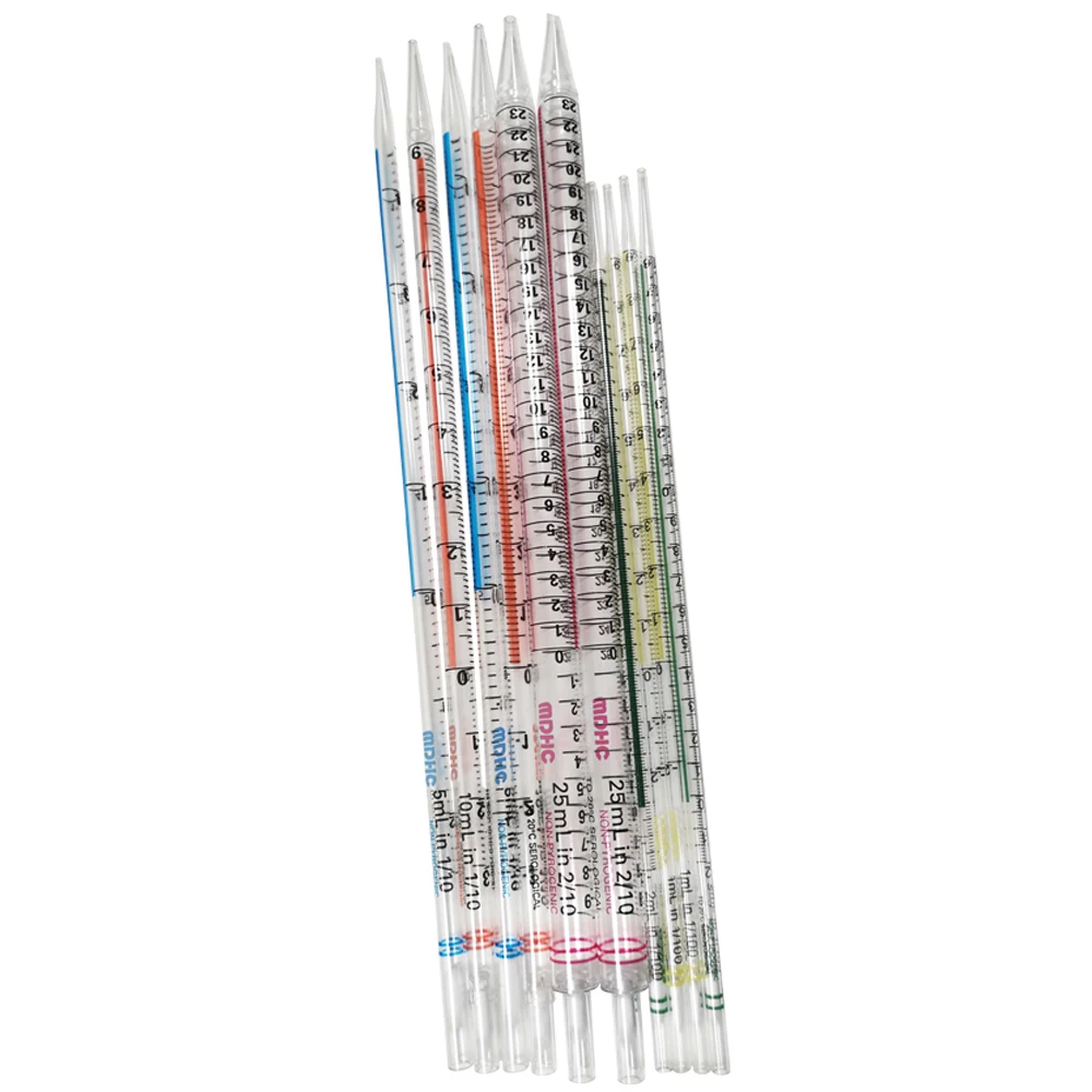 Edge Color-Coded Plastic Disposable 1ml 2ml 5ml 10ml 15ml Serological Transfer Pipette For Lab Test Use