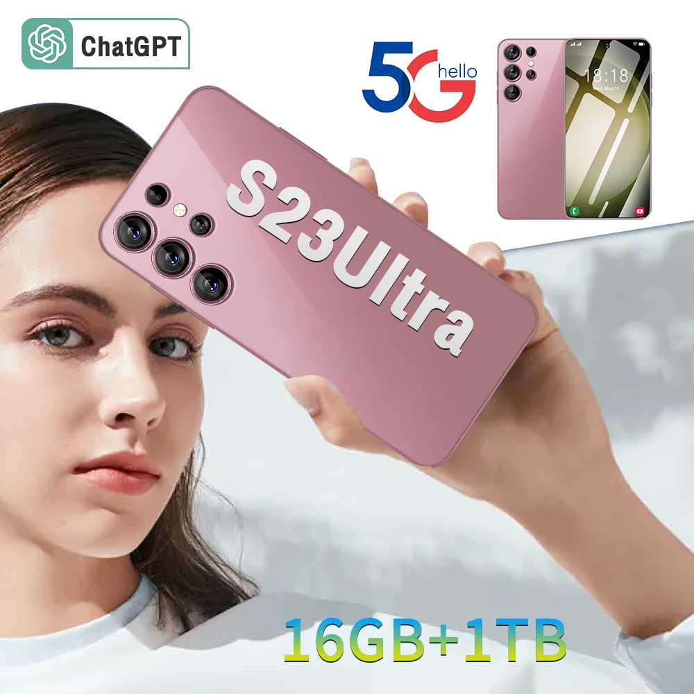 The original new S23Ultra supports OTG function 7.3 inch HD full screen phone with beauty camera multilingual WIFI GPS FM
