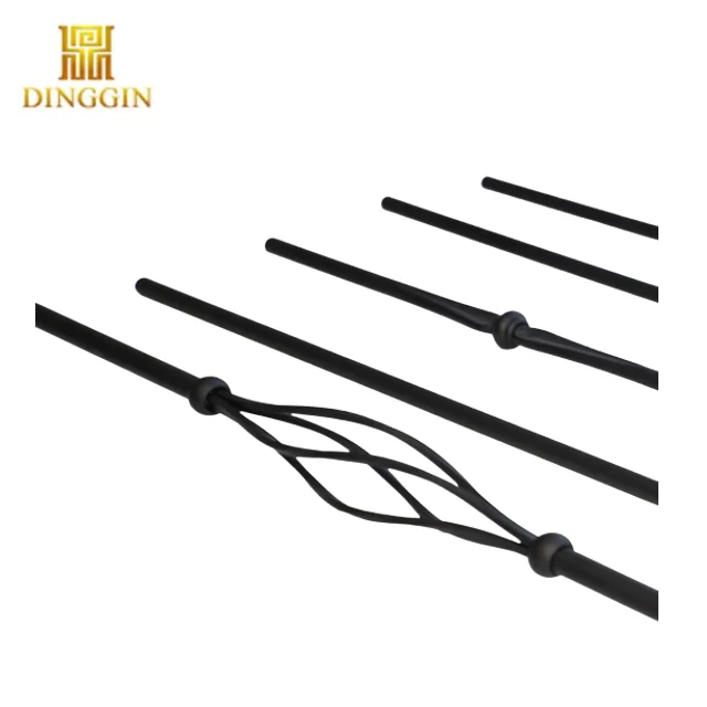 Modern Satin-Finished Wrought Iron Stair Balusters Square Tube Hollow Bar Fence Panel Steel for Balcony Villa Railings