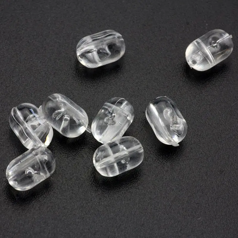 1000pcs/bag Fishing Beads Transparent Double Cross Hole Stop clear Bead String Hook Accessories Space Beans Floating Stop Beans