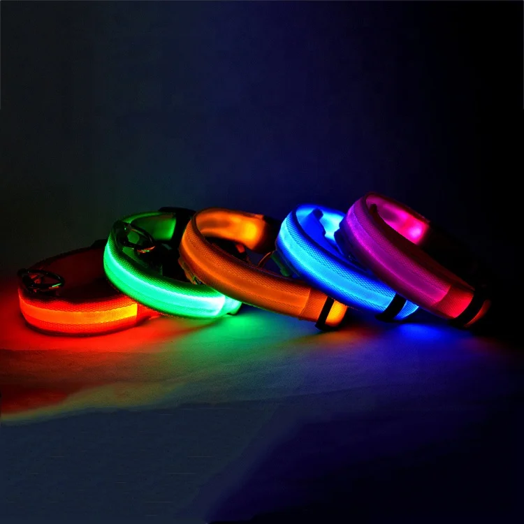 Eco friendly Reflective Adjustable Night Safety Flashing led dog collar usb rechargeable