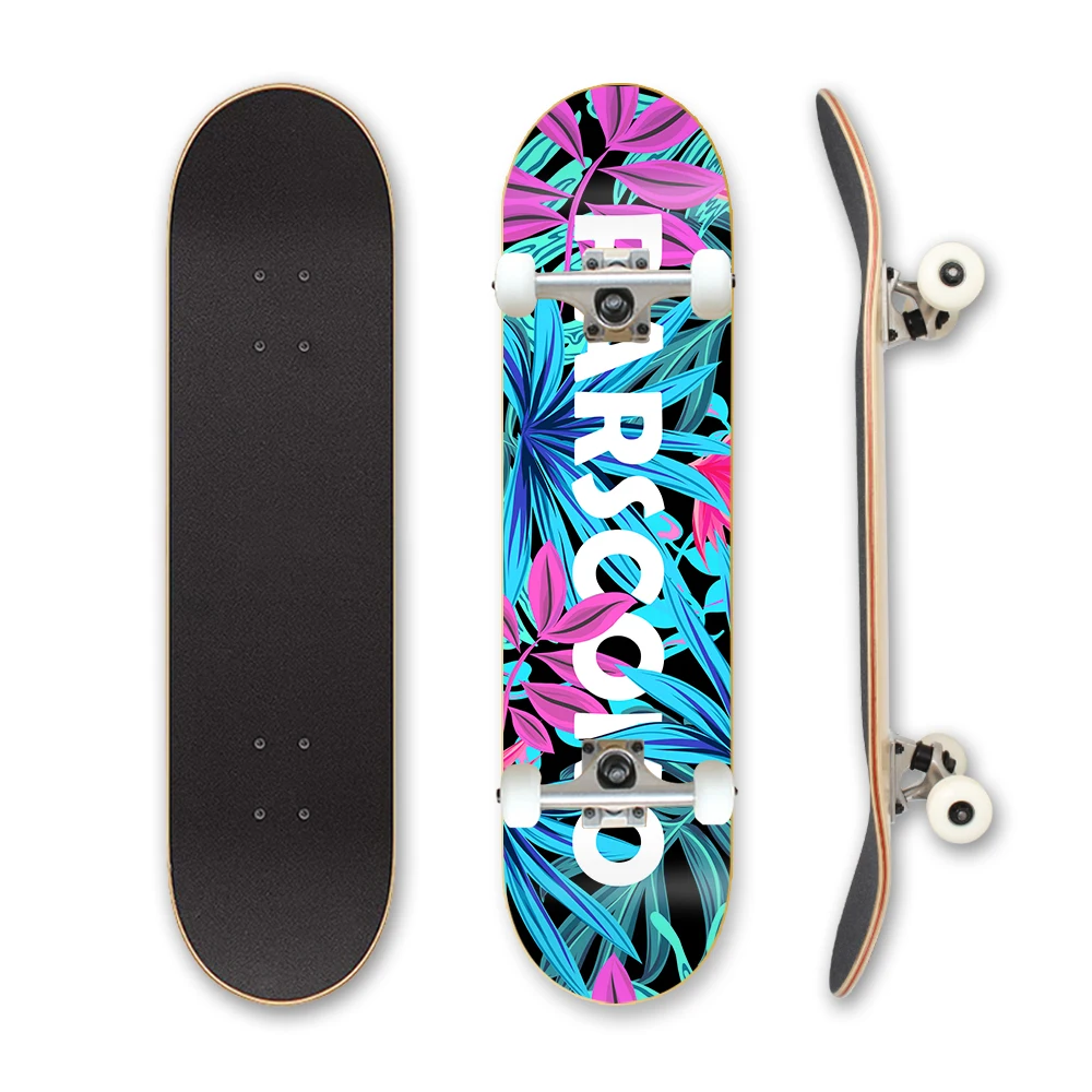 8.25 inch pro quality 7ply Canadian maple custom graphic complete skateboard for kids