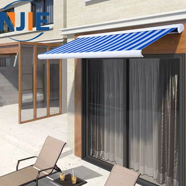 Electric aluminum retractable pergola roof awning with retractable awning arms