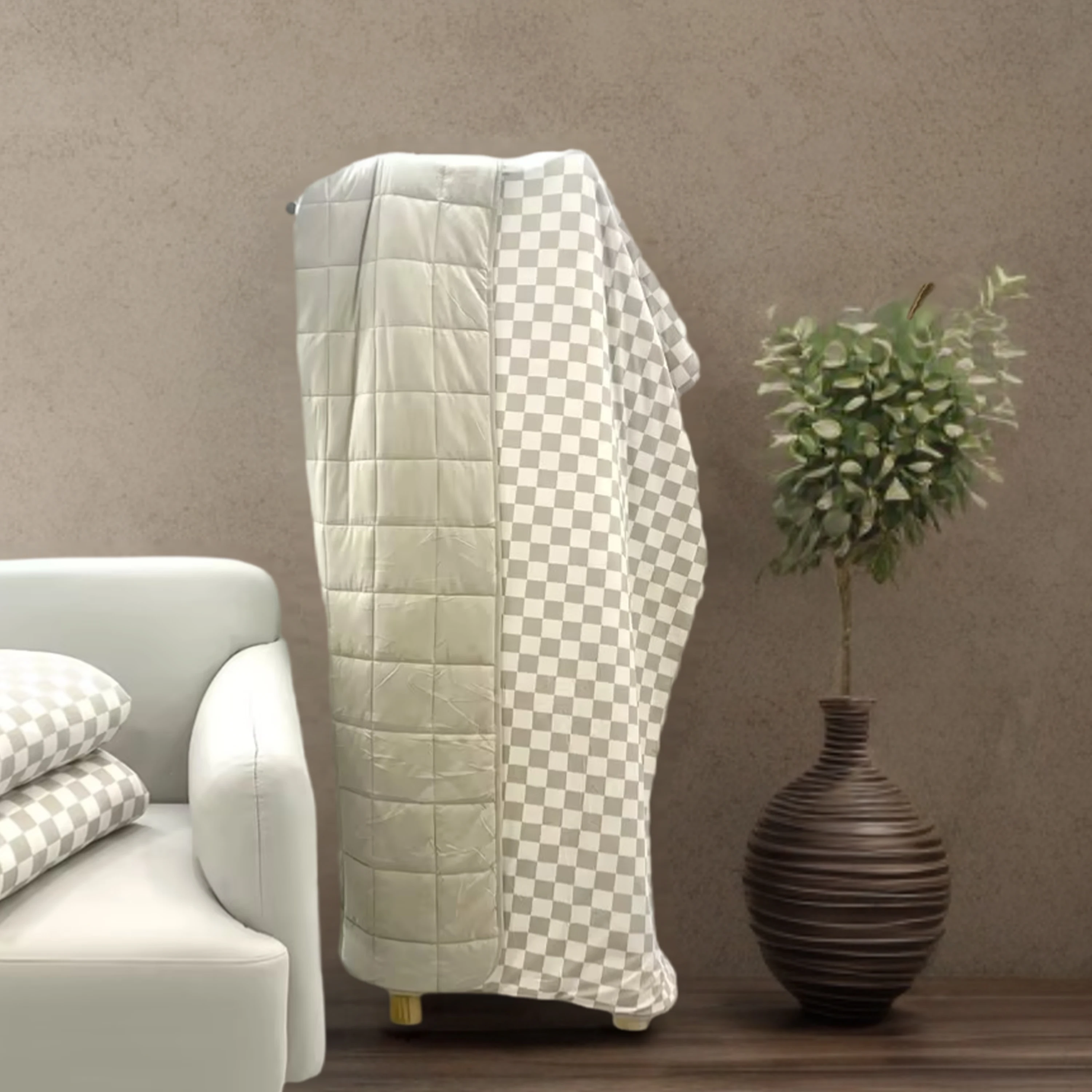 Quilted Bamboo Cotton Adult Blanket Thick Comfortable Bed Blankets with 2.5 tog Plain Pattern Warm Blankets Winter For Babies