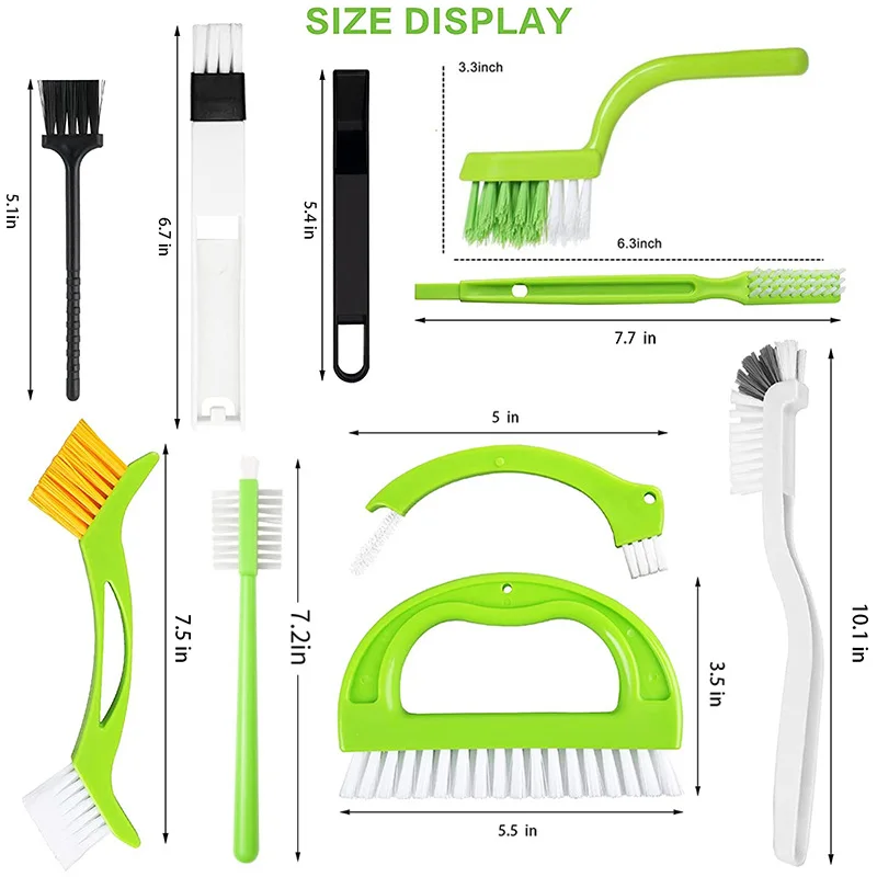 High Quality Grout Cleaning Brushes Tile Joint Scrub Brush Sturdy Cleaner Brush 9 in 1 Floor Hand Eco-friendly