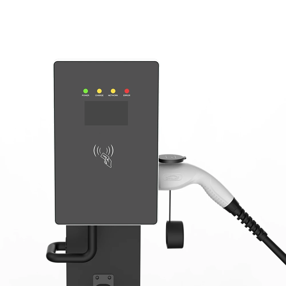 
Floor-Mounted Type1 AC EV Charger with 4.3 Inch Screen Ocpp PWM 1.6J Wifi AC 11kW/22kW Commercial ev charger 