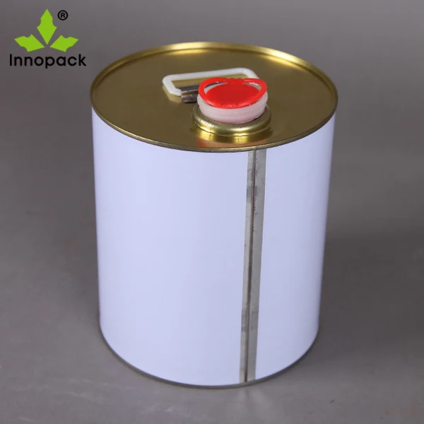 High Quality Round Tinplate Material Metal Bucket with Spout 20L Round Lube Oil Tight Head Metal Tin Bucket