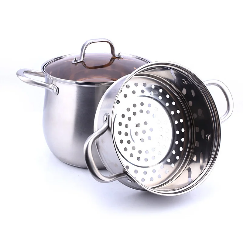 Multifunctional 304 material double steamer food high cooking pot for kitchen