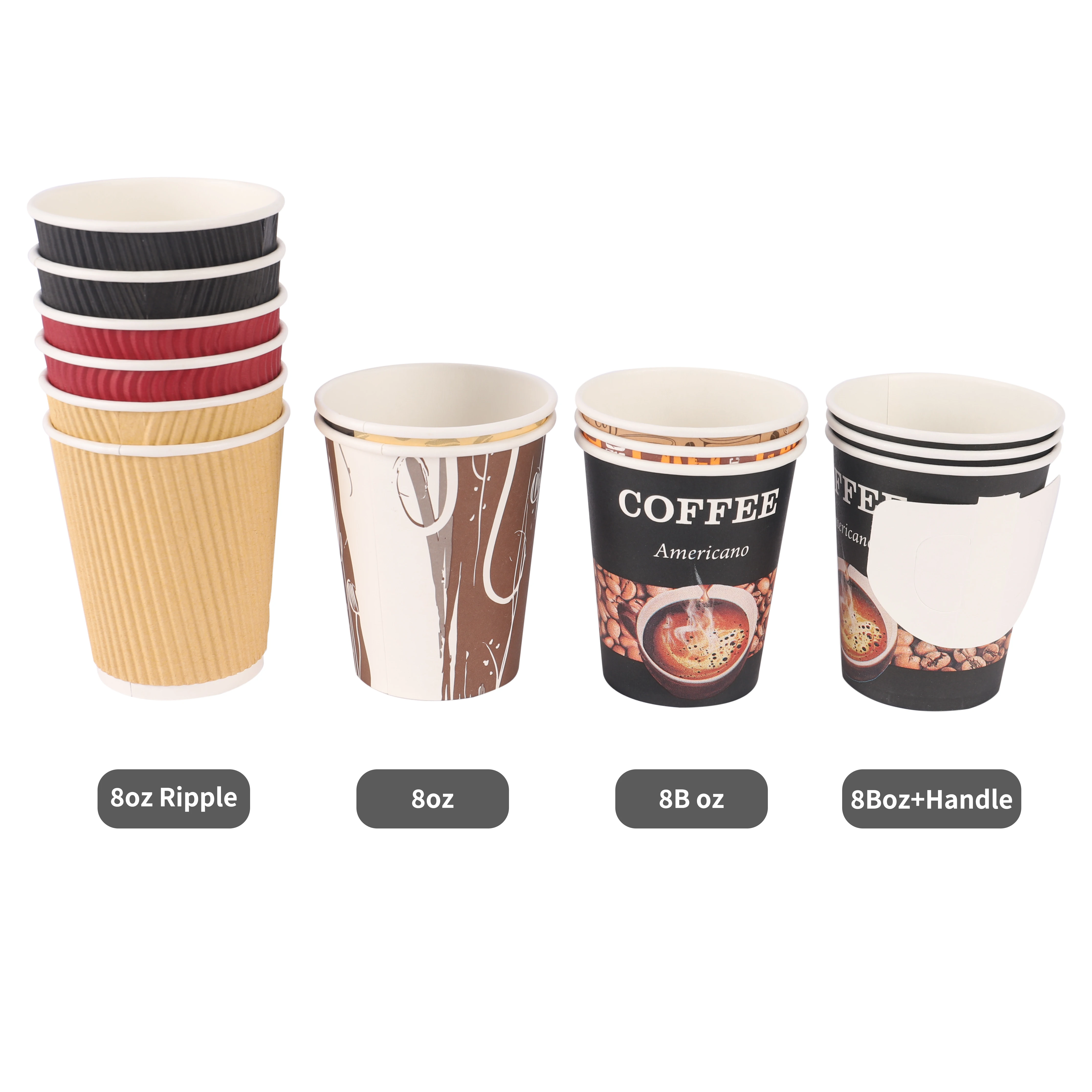 Одноразовые бумажные стаканчики 8 унций