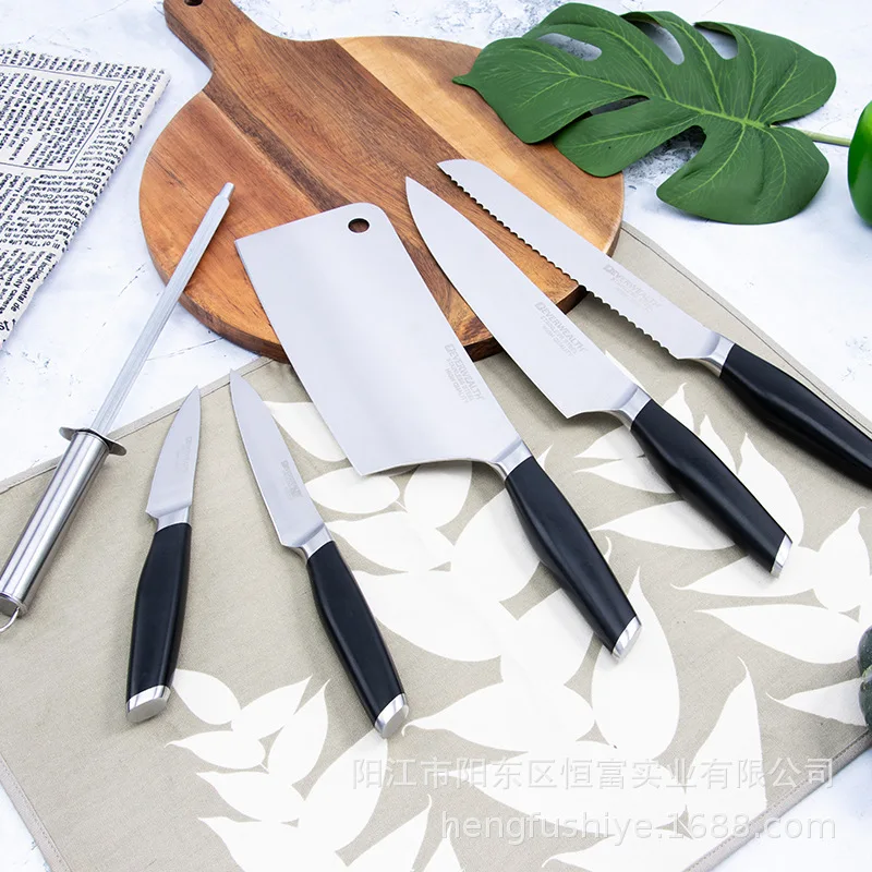 everwealth 7pcs kitchen knife set with wooden block royalty line kchenmesser stainless steel asian chef knife kitchen butcher