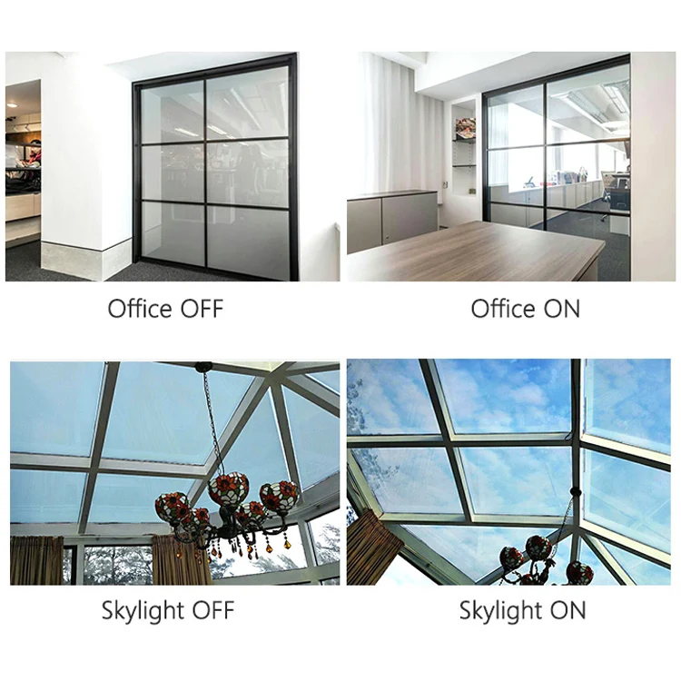 UV Print Door Film Pdlc Magic Glass Laminated Electric Film Privacy Room Windows Glass Pdlc Smart Film For Building Glass