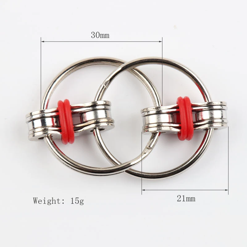  2021 Creativity Stainless Steel Chain Relieve Stress Fidget Toy Hand Spinner Key Ring