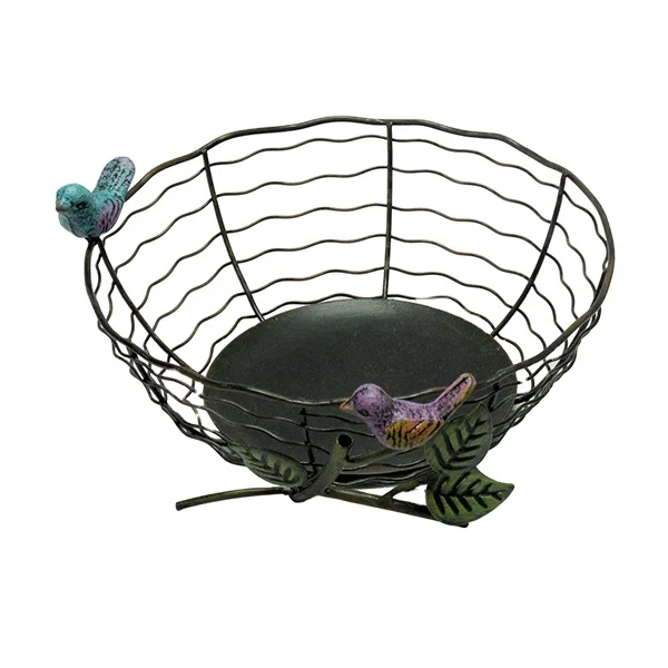 New Design Fashion Metal bird decor kitchen Fruit Basket