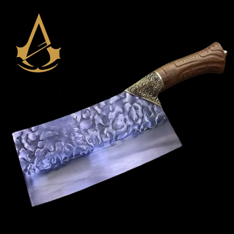 China Longquan Forged High Quality Kitchen Knife Carving Non slip Wood Handle Bone Cutting Meat Cutting Knife Cooking Knife
