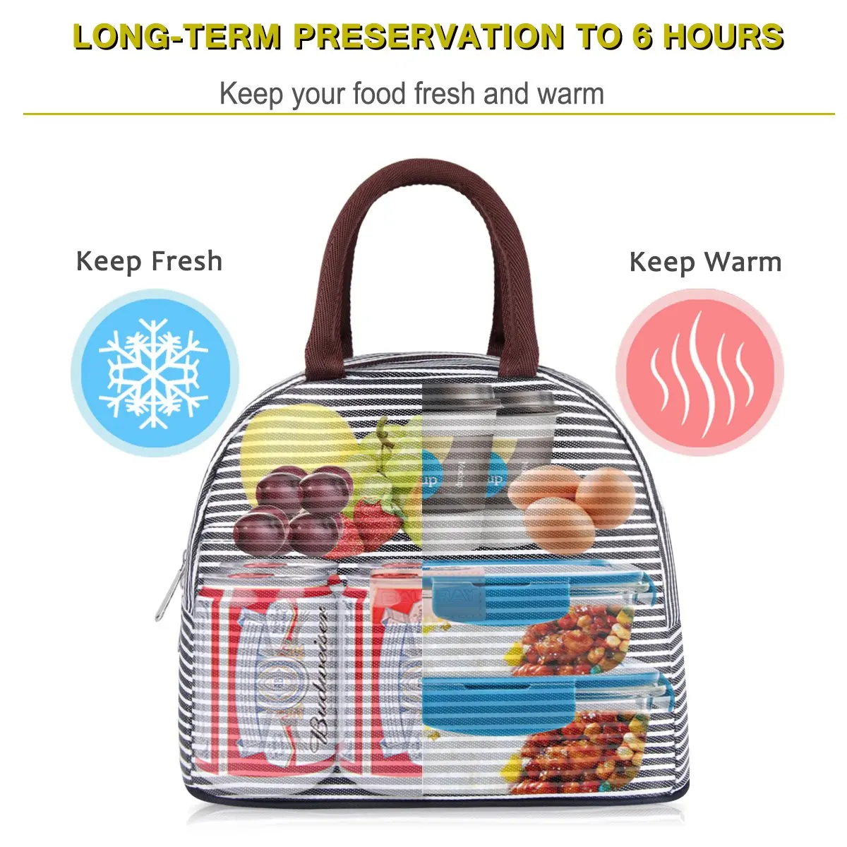 Portable reusable oxford Lunch Bag Tote Bag for Women, Lunch Organizer Holder Lunch Container