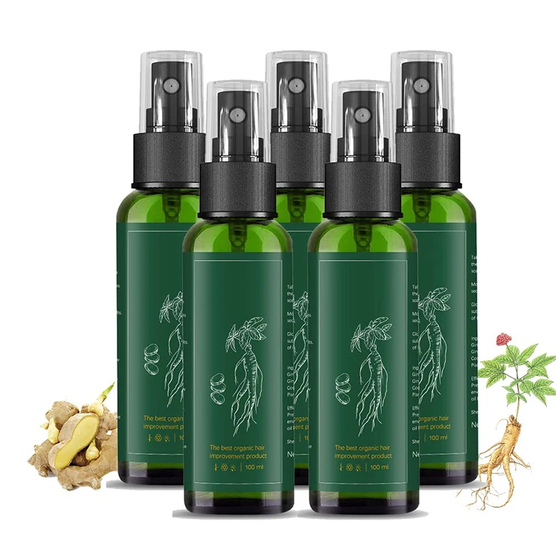 Hot sale 100ml ginseng hair re-growth spray, ginseng root hair tonic for smoothing and improving hair loss