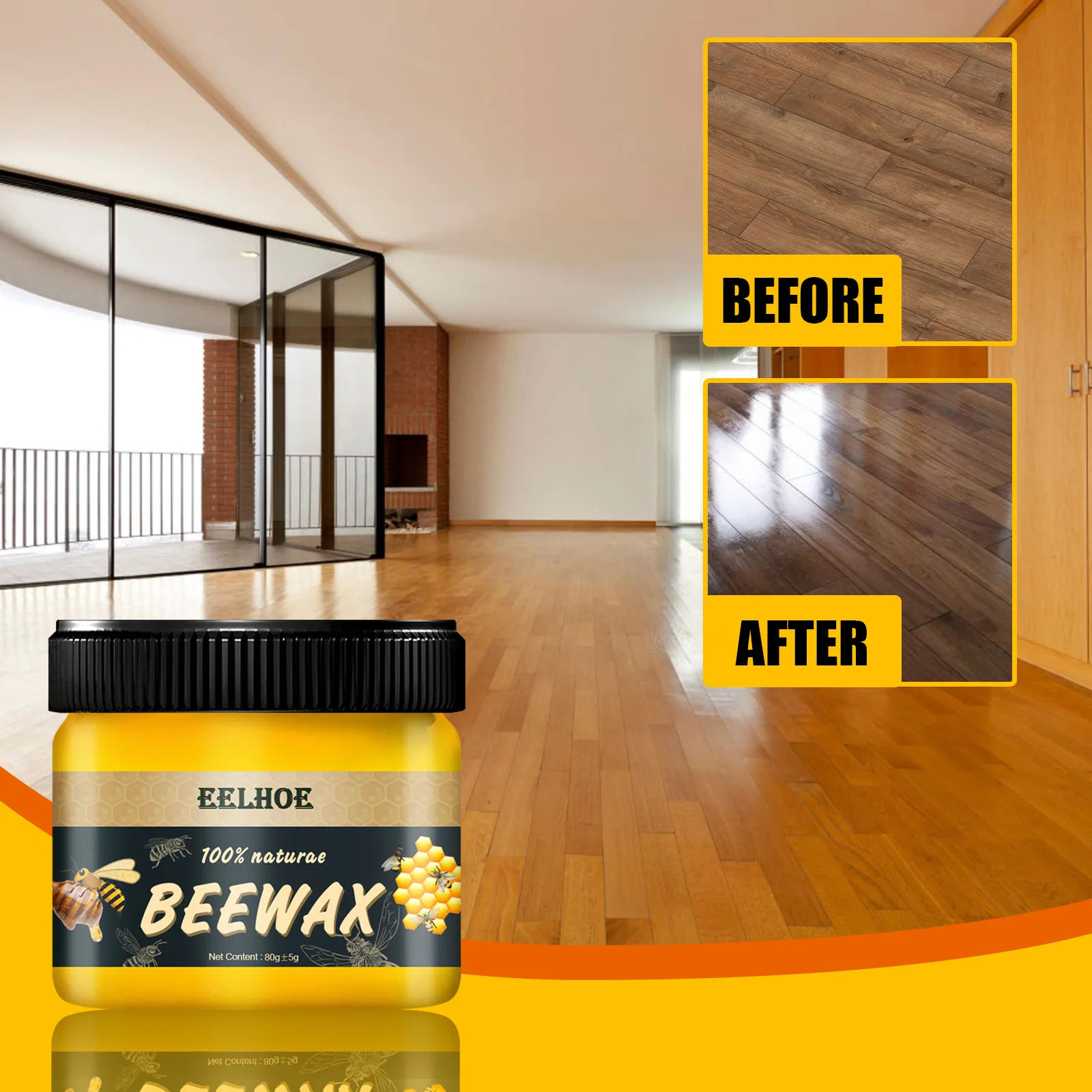 EELHOE OEM&ODM Bee Wax Furniture Polish Gentle Formula Wood Care Wax Waterproof Furniture Polishing Wax