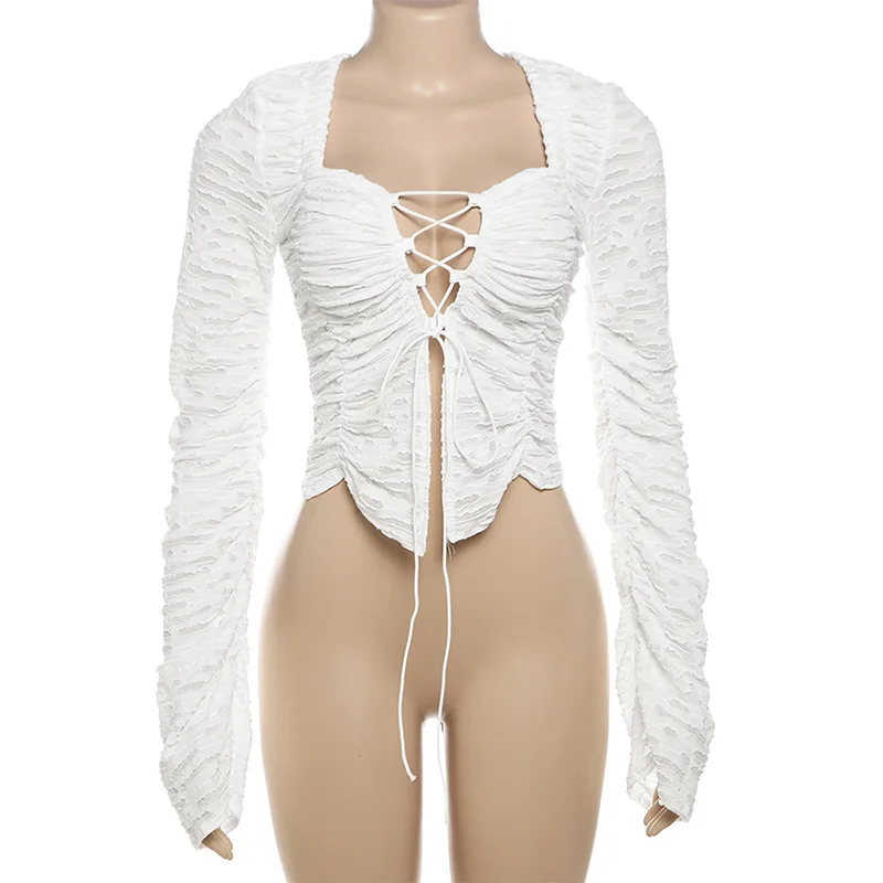 Женская блузка с длинным рукавом 2024