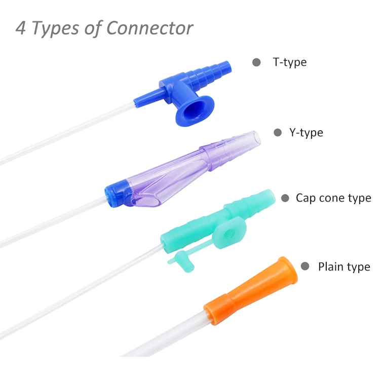 High quality Medical Disposable PVC suction Catheter types colour codes with CE&ISO
