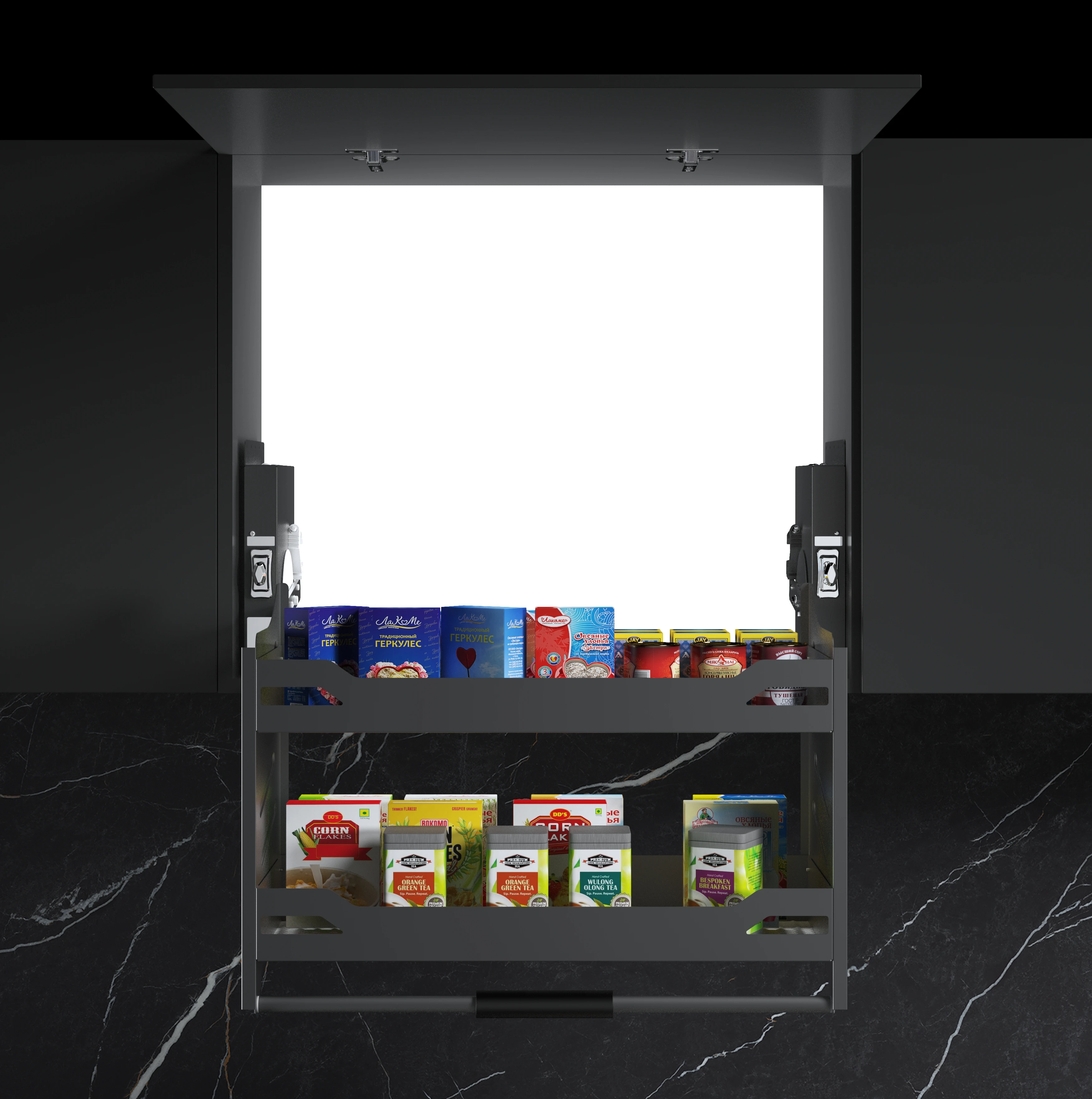 Kitchen Elevator System Tall Cabinet Elevator Lift Basket Kitchen Cabinet Pull Down Basket
