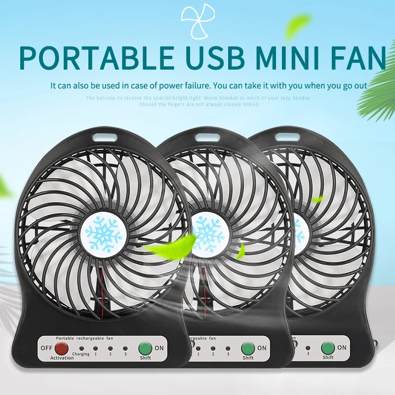 Portable mini fan external computer USB charging small electric fan 1200mm quiet sound handheld Fans for school