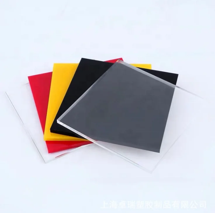 High transparent color acrylic plexiglass plate customized engraving laser cutting red and blue acrylic