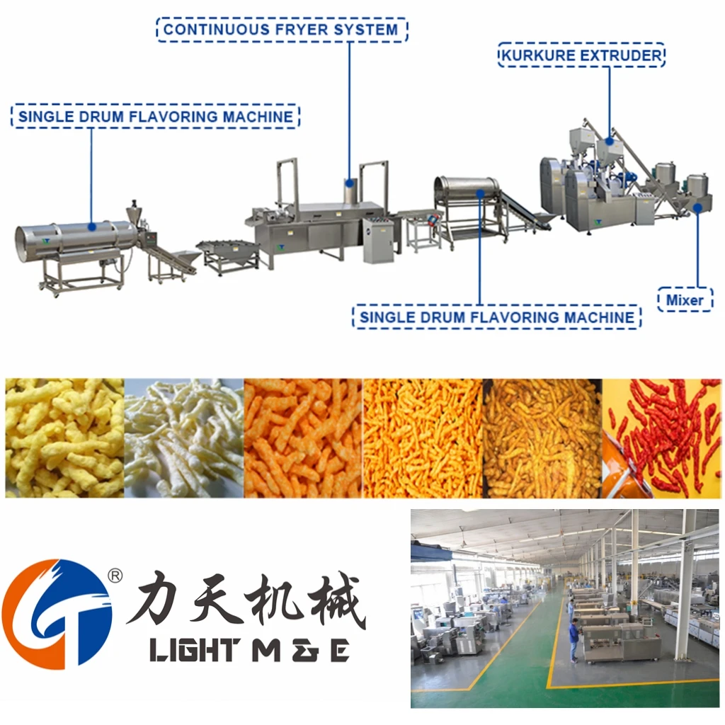 Continuous Process Line for Kurkure Snacks Cheetos Snacks Food Extruder Machine