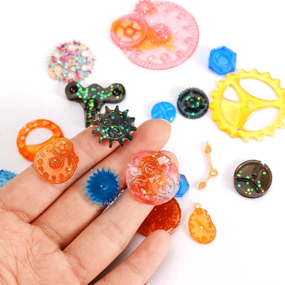 4PCS Gear Resin Casting Mould DIY Mold Wheel Gear Shape 3D Silicon Molds Epoxy Resin Moldes De Silicona Para Resina
