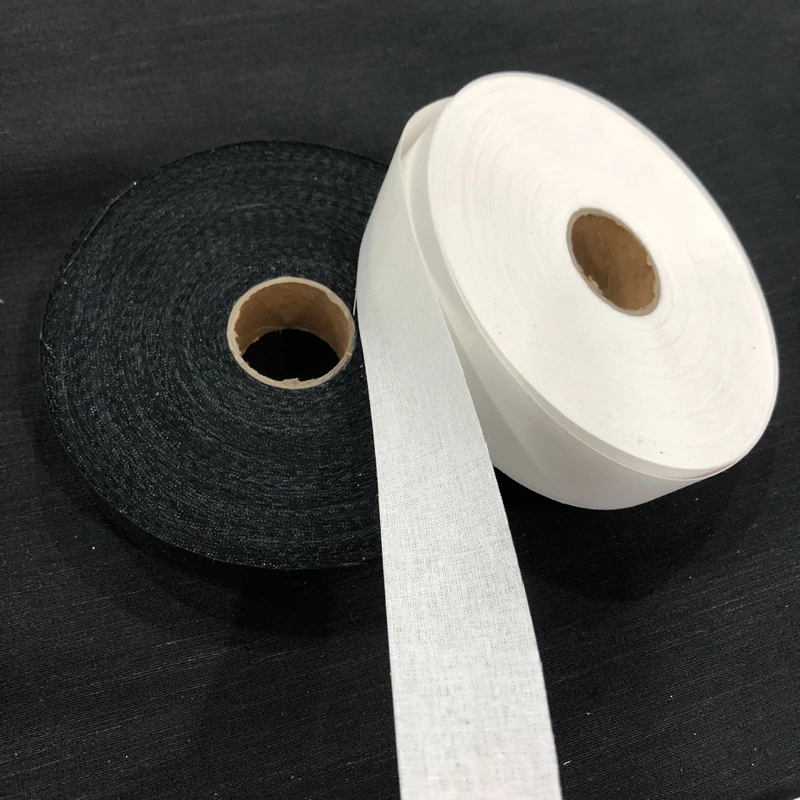 100% cotton White black Soft  Interlining Polyester Fabric Interlining for waist band