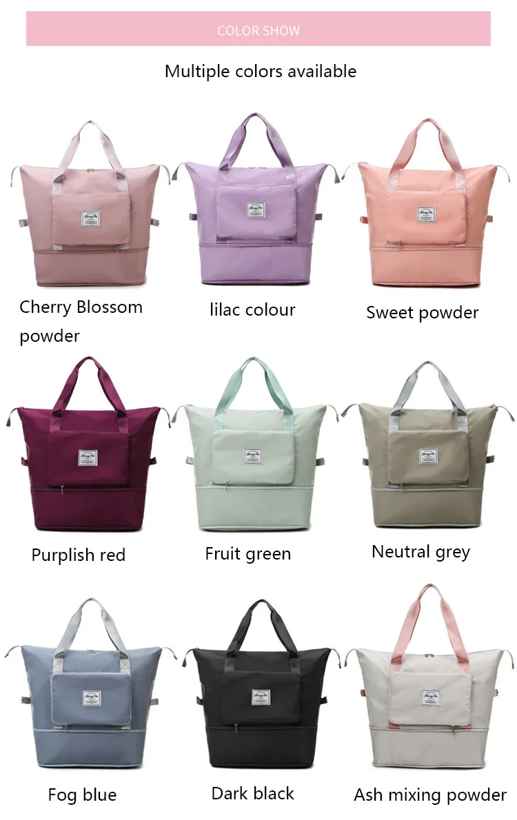 YIMYIK Dry And Wet Separation Sports Portable Shoulder Bag Yoga Gym Bag Large Capacity Travel Bag