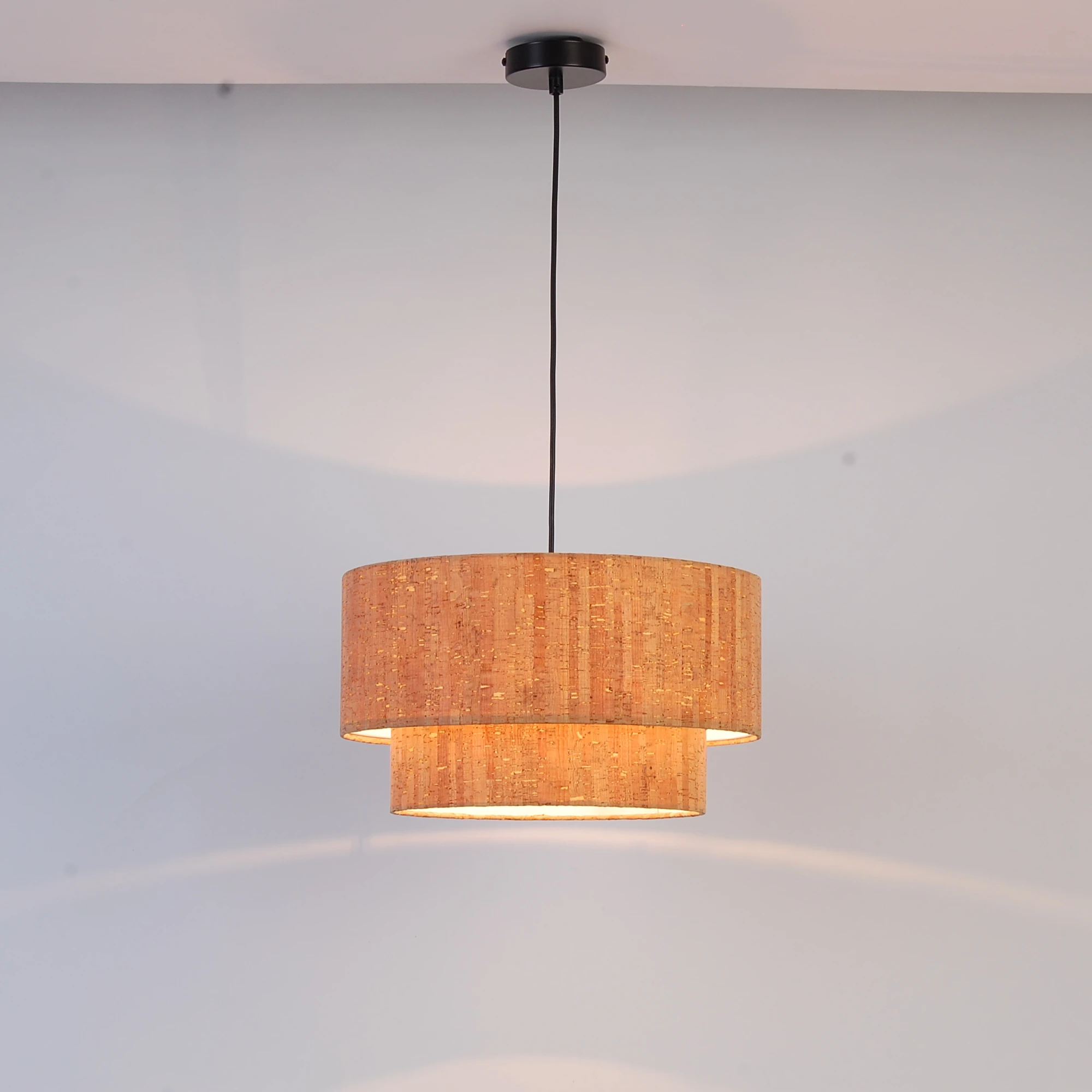 2 Ties Wood Design Pendant and Chandelier Lamp Luxury House E27 Lamp