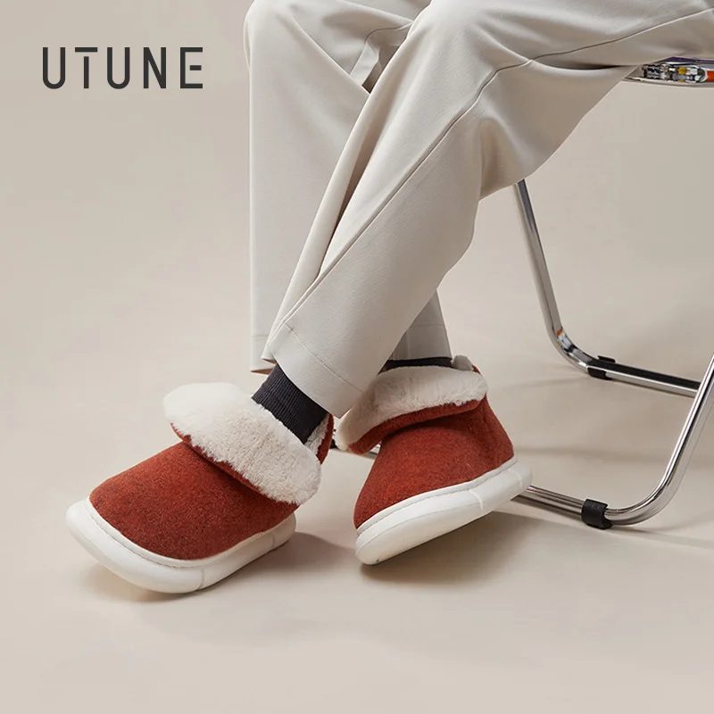 UTUNE Warm Sandals Felt Snow Boots for Women and Men Outdoor Indoor Soft Slippers with Winter Collection