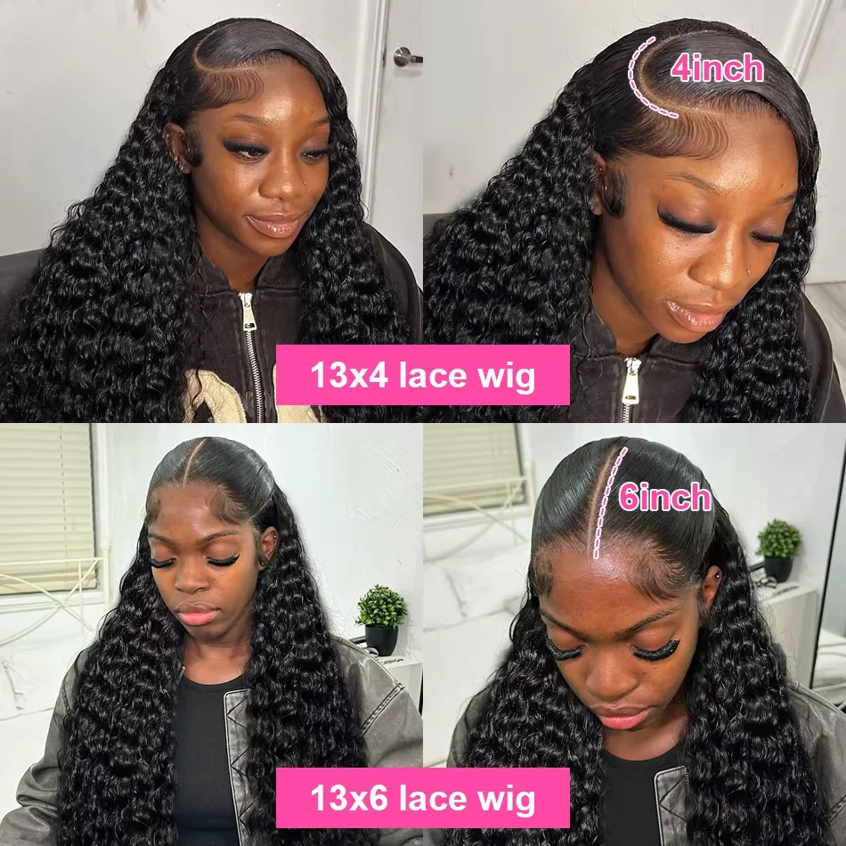 40 Inch Deep Wave Frontal Wig Full 13x4 13x6 HD Lace Frontal Human Hair Wig Water Curly Human Hair Lace Frontal Wigs For Women