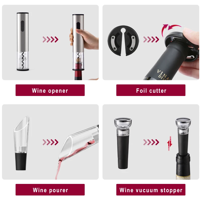 OEM Custom Amazon Rechargeable Bottle Wine Opener Electric Corkscrew