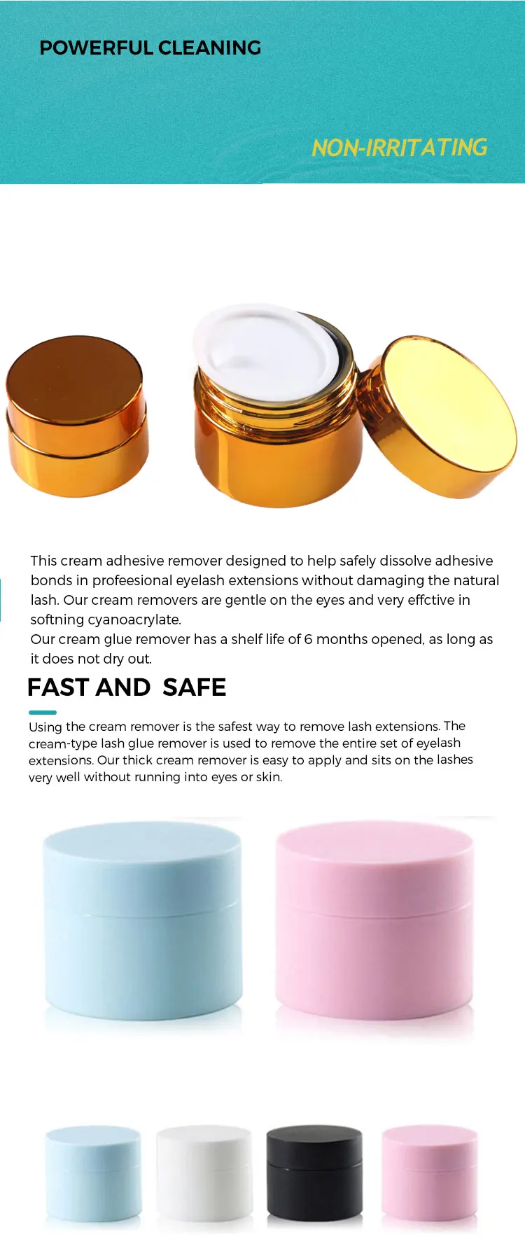 Eyelash Extension Glue Remover Cream And Gel Sensitive Skin Makeup Remover