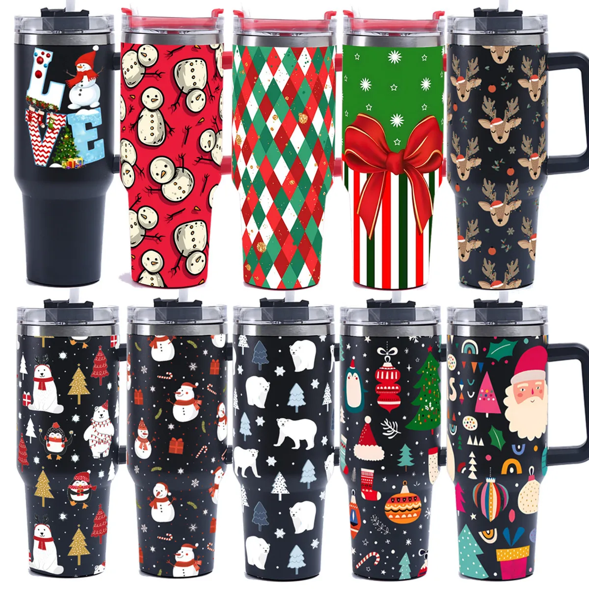Wholesale Drinkware Double Wall Insulated 40Oz Tumbler Cold/Hot Thermal Cup Thermos Stainless Steel Water Bottle With Handle