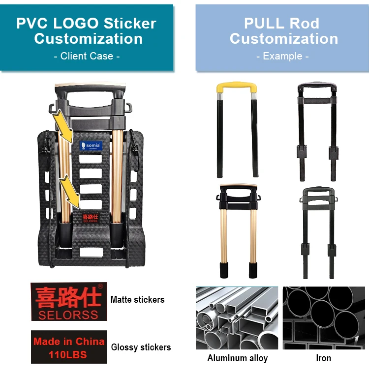 Baoyu Foldable Shopping Trolley Bag Aluminum Trolley Cart Folding Luggage Hand Truck