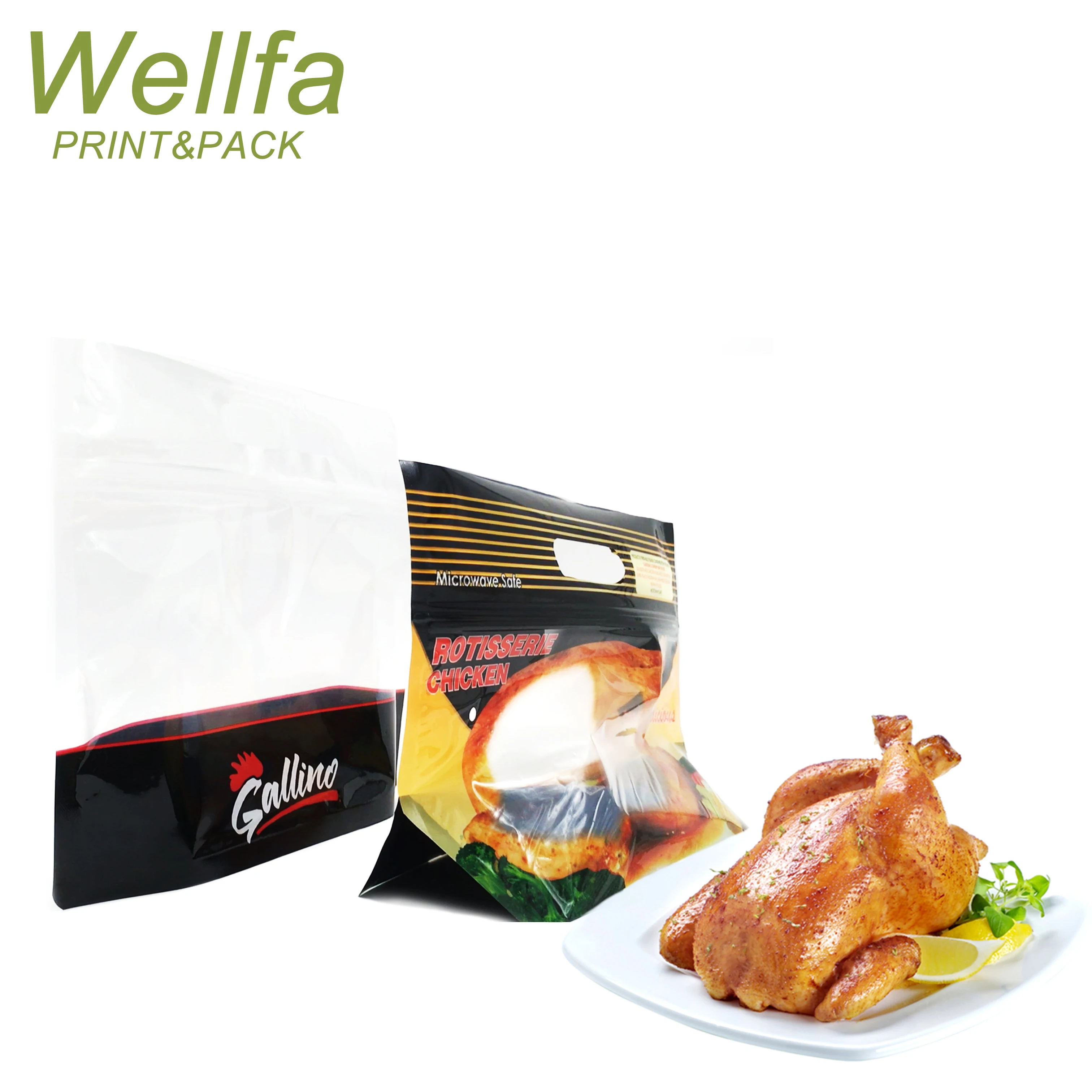 Food Packaging Bag Manufacturer Plastic Stand Up Pouch Kraft Paper / Matte / Glossy Finish Pouch With Foil Lined