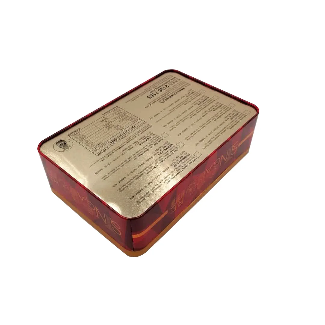 Rectangular Food Grade Customized printed Moon Cake Tin Box Packaging Box For Moon Cake