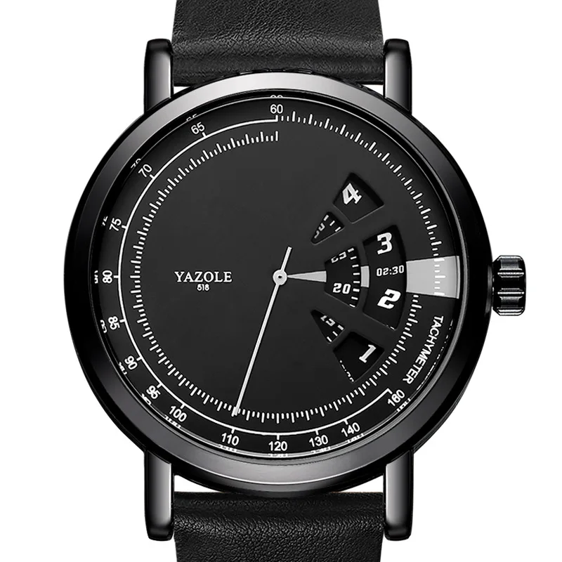 YAZOLE New Trendy Casual Wrist Watches for Men with Leather Strap Fashion Sport Clock Funny Quartz Watch Newest Wristwatch reloj