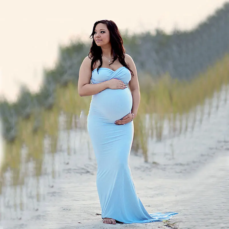 
Summer Elegant Maternity Dresses For Photo Shoot Pregnant Women Shoulderless Pregnancy Dress Photography Maternity Dress 