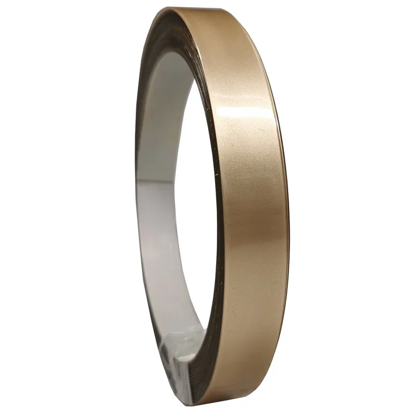 Golden metallic glossy plastic edge banding High Gloss HG Solid Color Office gold edge banding tape