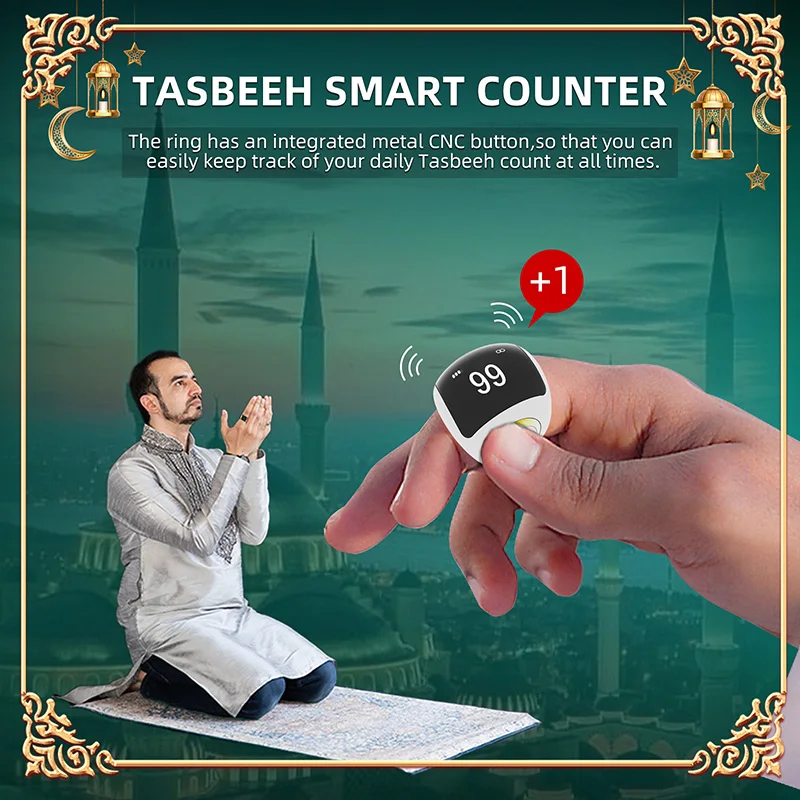 Zikr кольцо QIBLA Смарт Электронные кольца azan clorck напоминание tasbeeh tasbih zikr